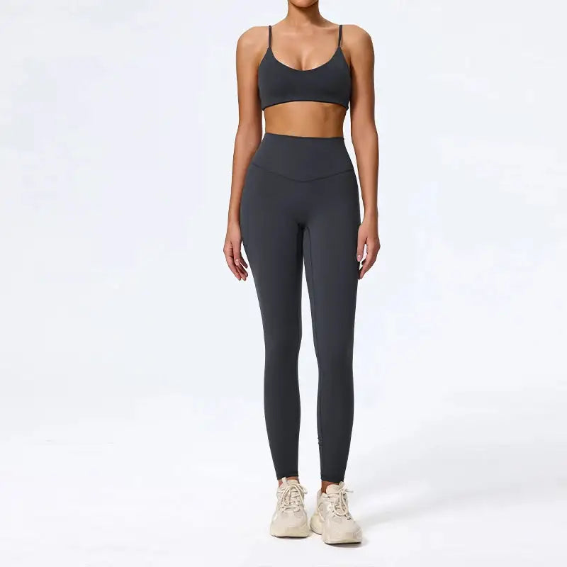 Ctenkevet Summer Women 2Pcs Sleeveless Sports Set Female Gym Two-Piece Yoga Set High Waist Breathable Legging Sportswear Women