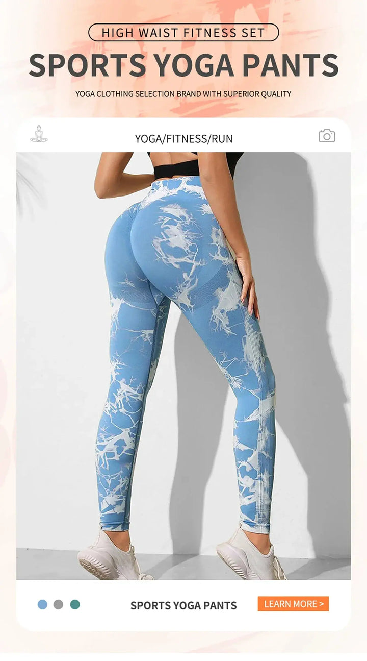 Tie Dye Leggings Seamless High Waist Women Fitness Wear Yoga