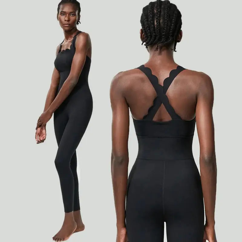 FUBEIKE Small Wave Beauty Back Yoga Fitness One-Piece Women&