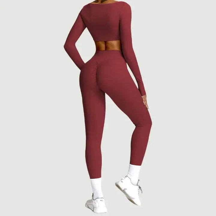 Women Yoga Sports Set Quick Dry 2 Piece Gym Outfit