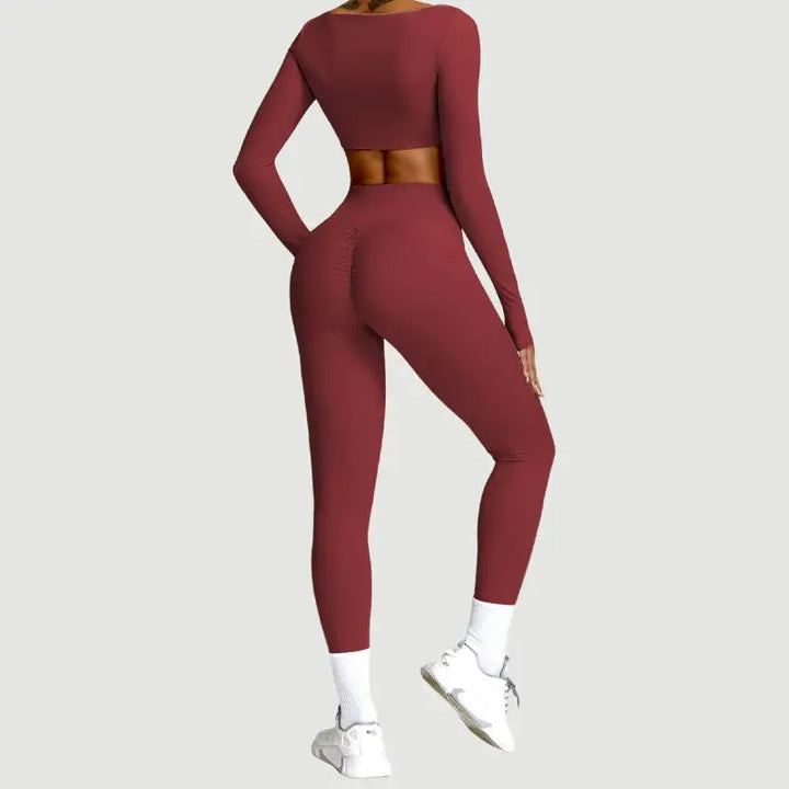 Summer 2PCS Yoga Suit Sports Set Women Quick-Dry Gym Set Women Tracksuit Running Workout Long Sleeve Sports Shirt Yoga Clothing