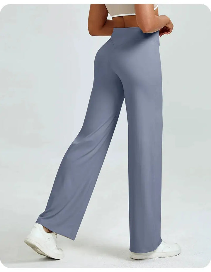 High Waisted Straight Leg Yoga Pants for Women, Naked Feeling Butt Lifting Loose Fit Workout Trousers, Slimming Gym Pants