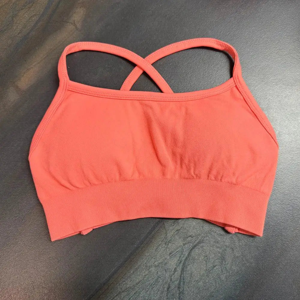 Seamless Backless Sports Bra For Women Medium Support Crop