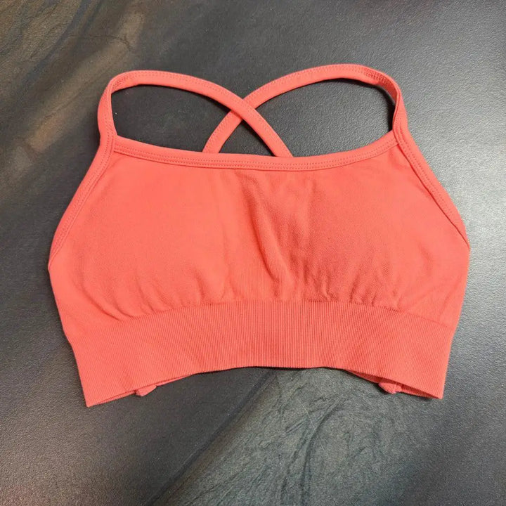 Seamless Backless Sports Bra For Women Medium Support Crop