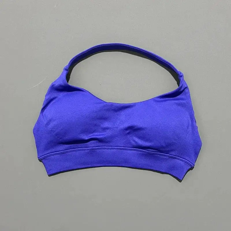 Sports Bra Women Seamless Yoga Halter Bra Top High Support Open Back Bra Fitness Push-up Activewear Workout Gym Underwear