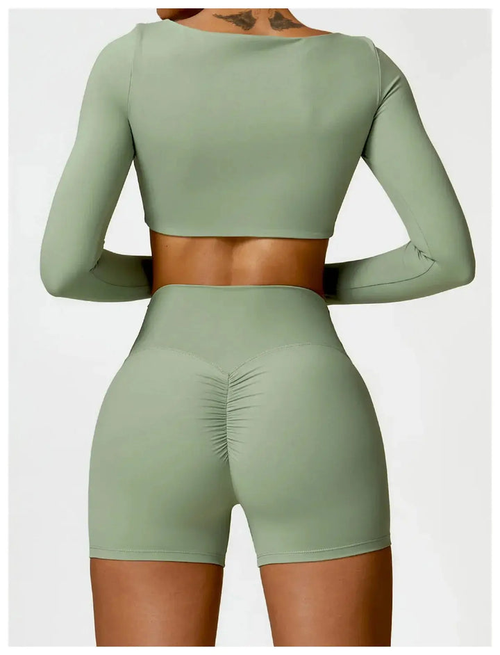 Women Yoga Sports Set Quick Dry 2 Piece Gym Outfit