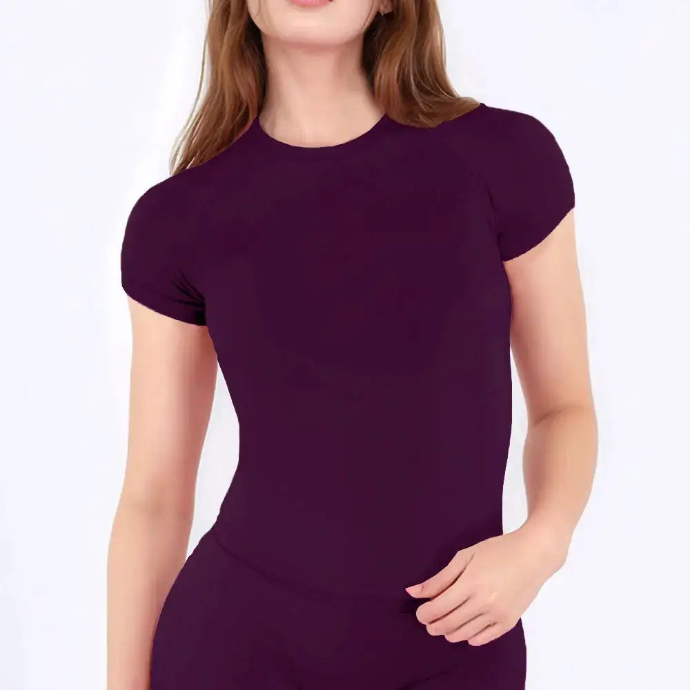 NCLAGEN Sport Shirt Women Fitness Impact Short Sleeve Top Gym Workout Yoga Blouse Quick Dry Breathable Running Tee Versatile Top