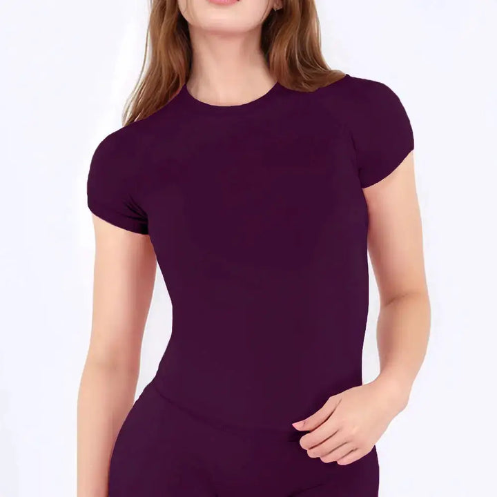 NCLAGEN Sport Shirt Women Fitness Impact Short Sleeve Top Gym Workout Yoga Blouse Quick Dry Breathable Running Tee Versatile Top