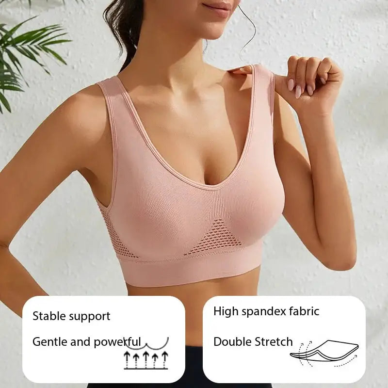 Beautiful Back Sports Bra Shockproof Running Fitness Anti-sagging Upper Collection Soft Support High-strength Women&