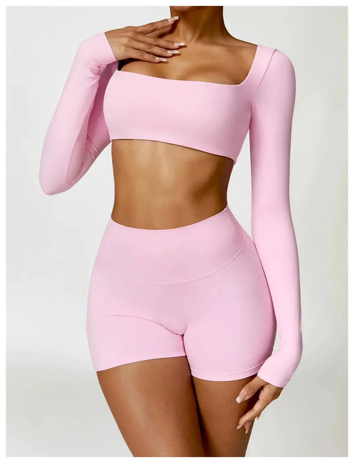 Women Yoga Sports Set Quick Dry 2 Piece Gym Outfit