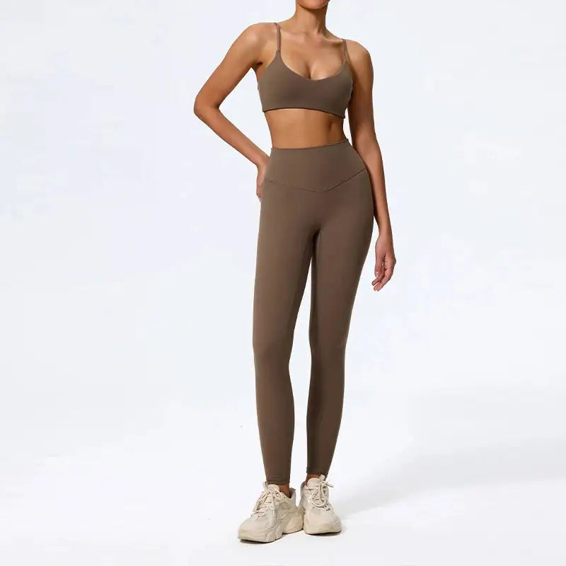 Ctenkevet Summer Women 2Pcs Sleeveless Sports Set Female Gym Two-Piece Yoga Set High Waist Breathable Legging Sportswear Women