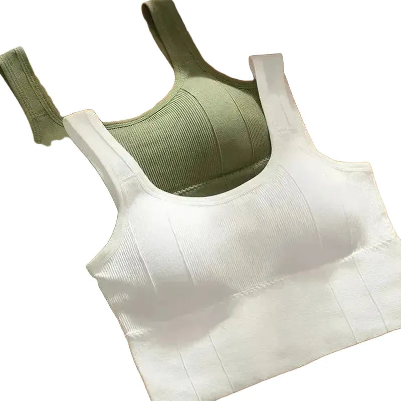 Seamless Crop Tops for Women with Built In Bra Support