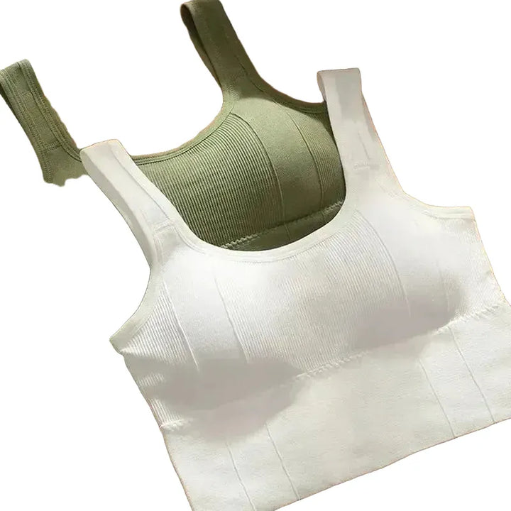 Seamless Crop Tops for Women with Built In Bra Support