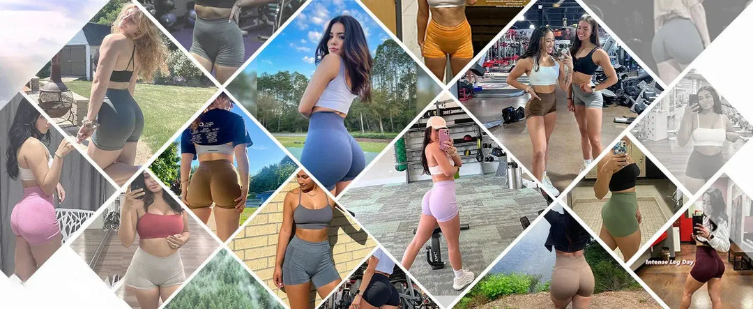High Waist Scrunch Butt Seamless Yoga Shorts For Women