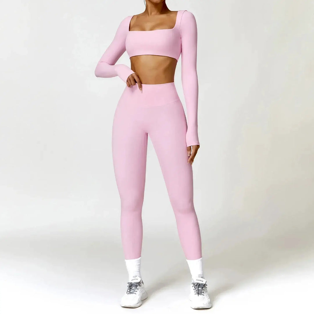 Women Yoga Sports Set Quick Dry 2 Piece Gym Outfit