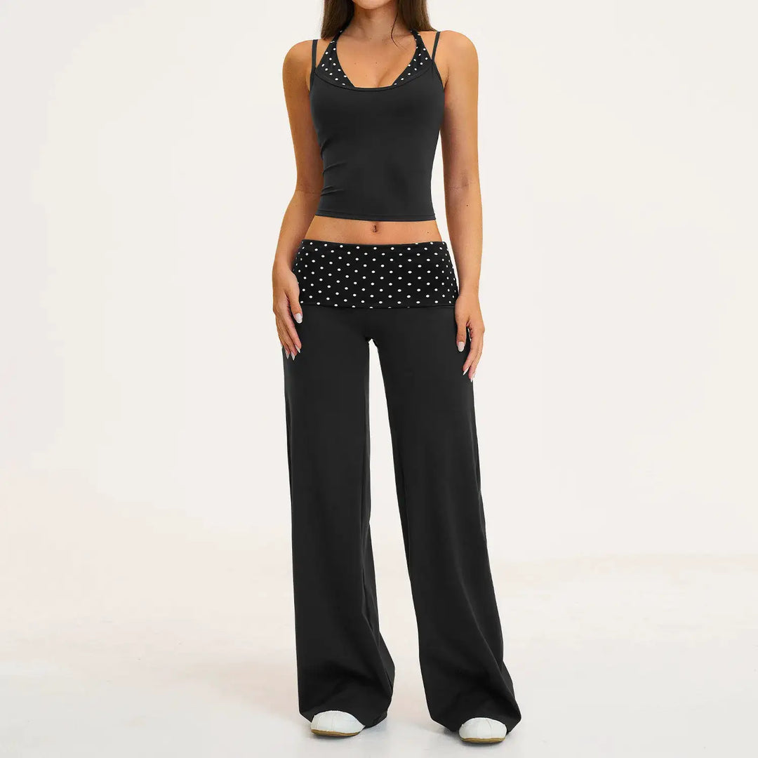 2PCS Stripes Fitness Suit Women&