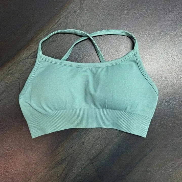 Seamless Backless Sports Bra For Women Medium Support Crop