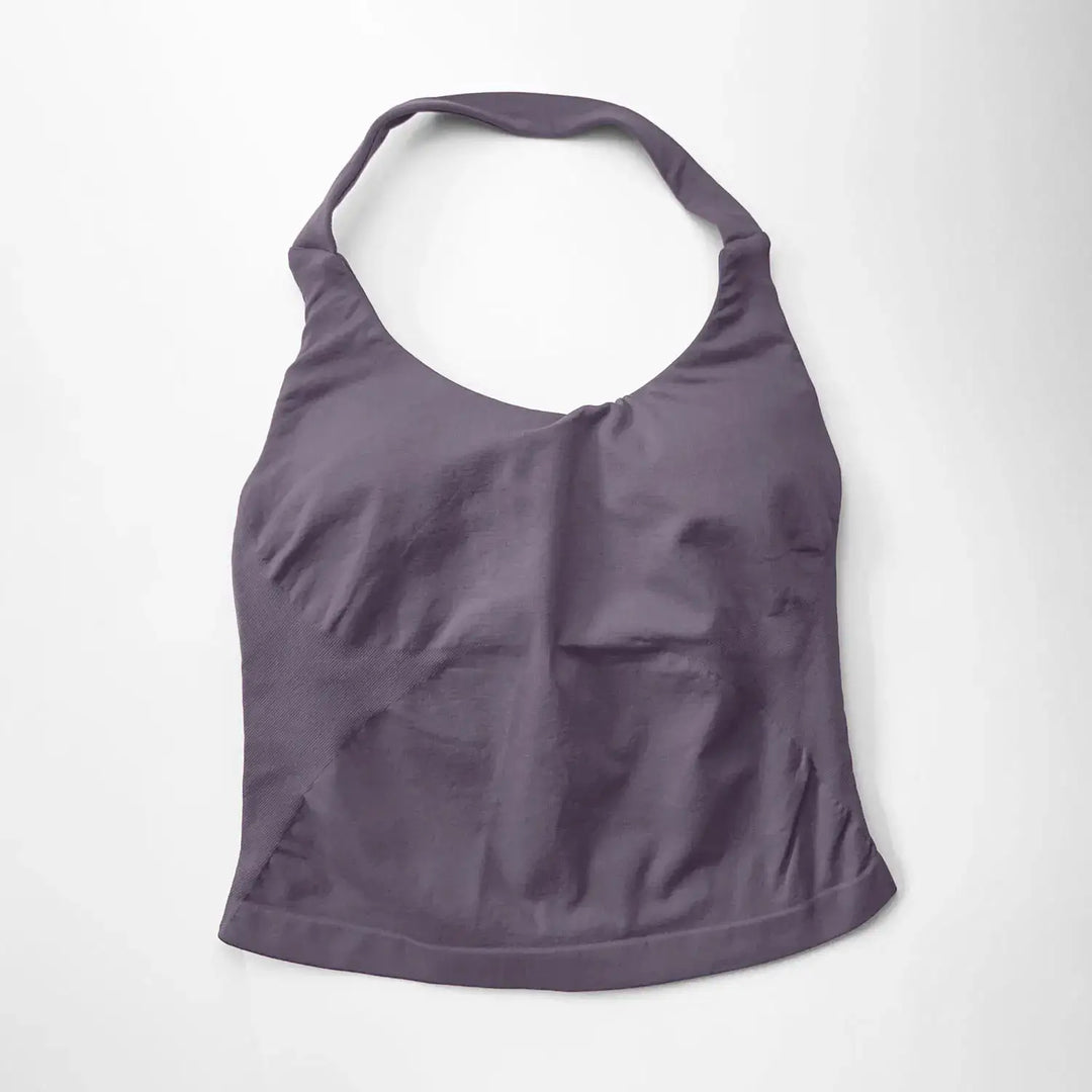 NCLAGEN Gym Halter Top Woman Longline Strappy Tank Padded Yoga Clothing Fitness Workout Running Activewear Pilates Clothes