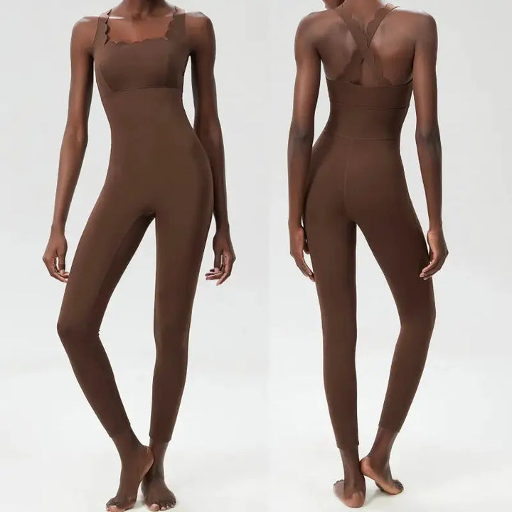 FUBEIKE Small Wave Beauty Back Yoga Fitness One-Piece Women&