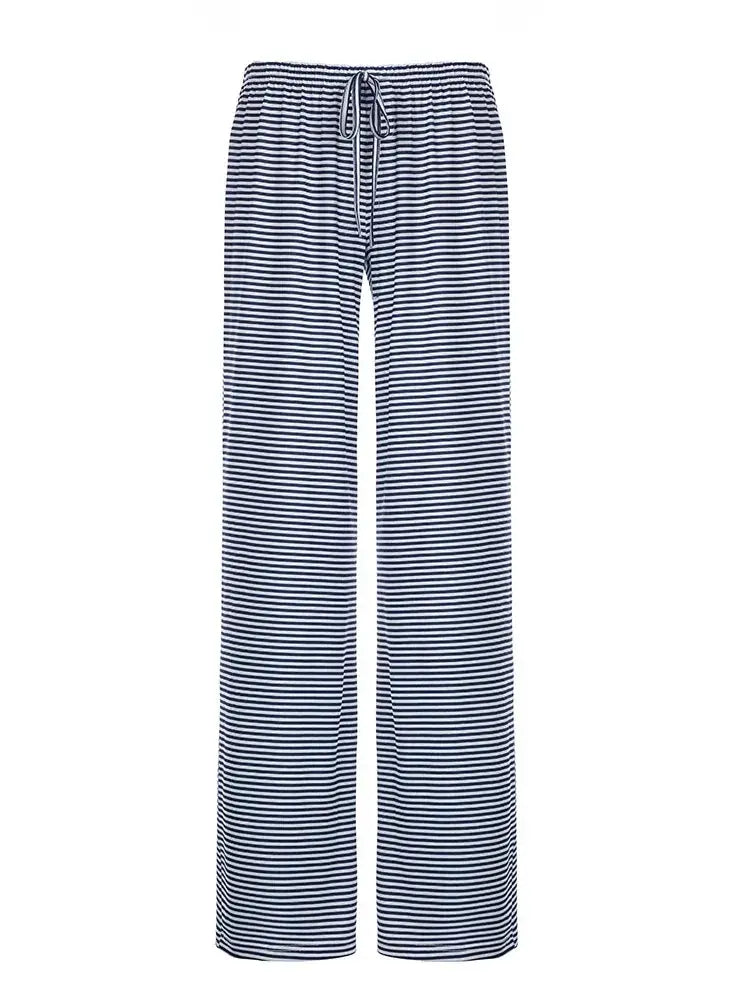Stripe Drawstring Elastic Low Waist Baggy Sweatpants Women