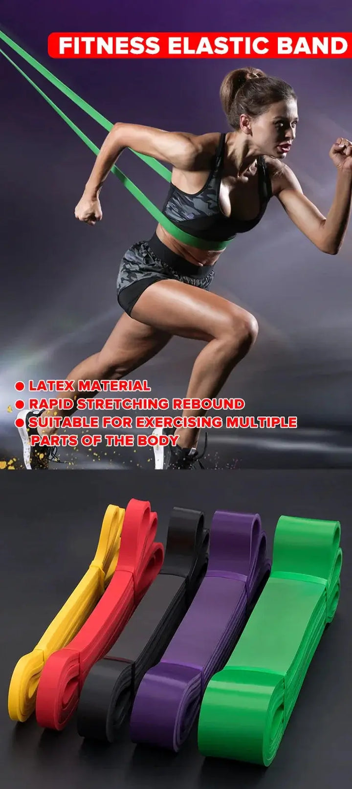 Durable Latex Resistance Bands For Full Body Fitness