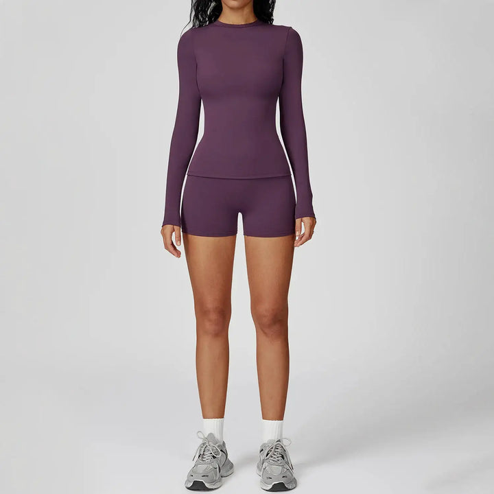 Yoga Set 2PCS Sportswear Sports Suits Women Tracksuits Gym Clothes Workout Legging Fitness Bra Crop Top Long Sleeve Sports Suit