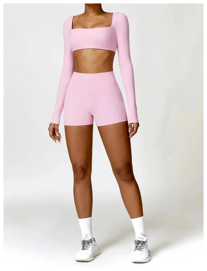 Women Yoga Sports Set Quick Dry 2 Piece Gym Outfit