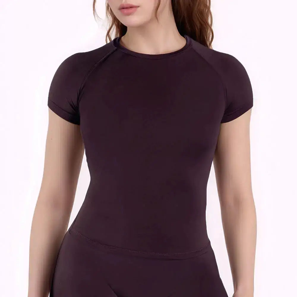 NCLAGEN Sport Shirt Women Fitness Impact Short Sleeve Top Gym Workout Yoga Blouse Quick Dry Breathable Running Tee Versatile Top