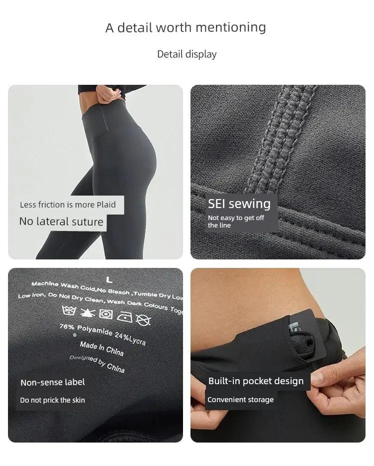 Jiao Ma Yoga Pants High Waist Algin Fabric Hip Raise