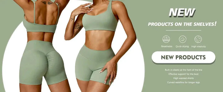 Women Yoga Sports Set Quick Dry 2 Piece Gym Outfit