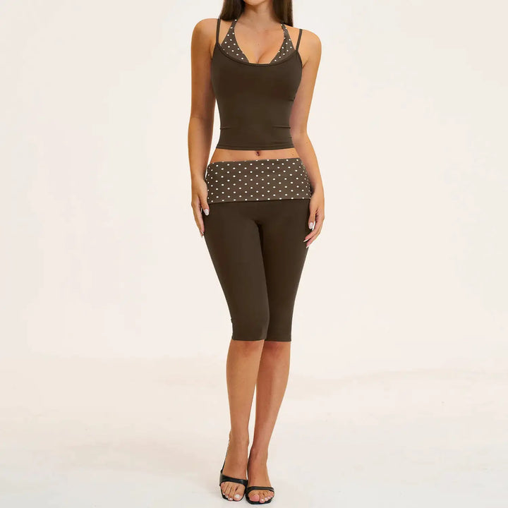2PCS Stripes Fitness Suit Women&