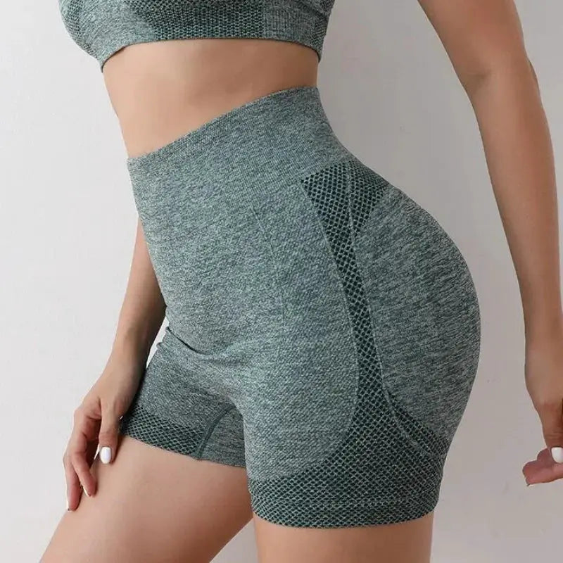 Seamless High Waisted Yoga Shorts Women Butt Lifting Scrunch