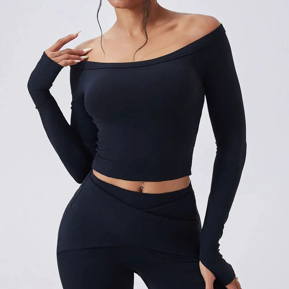 Cloud Hide SEXY Girls Yoga Shirts Long Sleeve Blouse Women Plus Size Sports Gym Fitness Top Ladies Running T-Shirt Workout Shirt