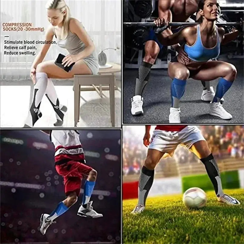 High Performance Unisex Compression Socks for Sports Relief