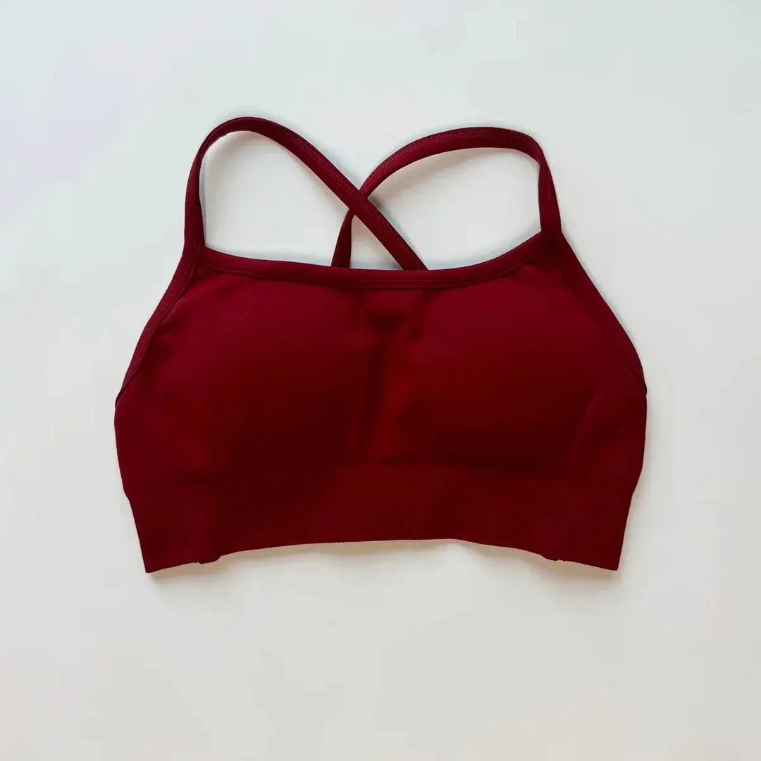 Seamless Backless Sports Bra For Women Medium Support Crop