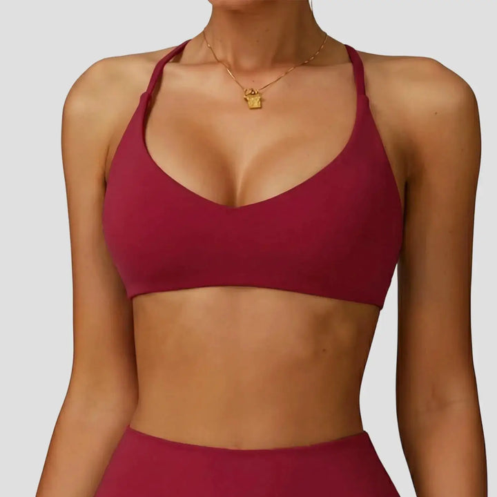 Sports Bra High Support Women Gym Underwear Push-up Back Cross Yoga Crop Top Running Workout Fitness Pilates Solid Color