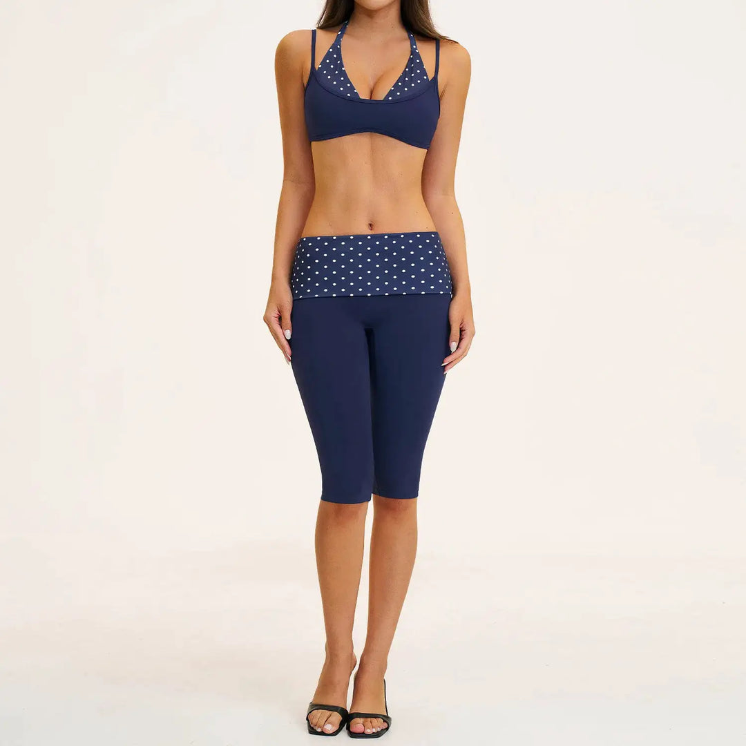 2PCS Stripes Fitness Suit Women&
