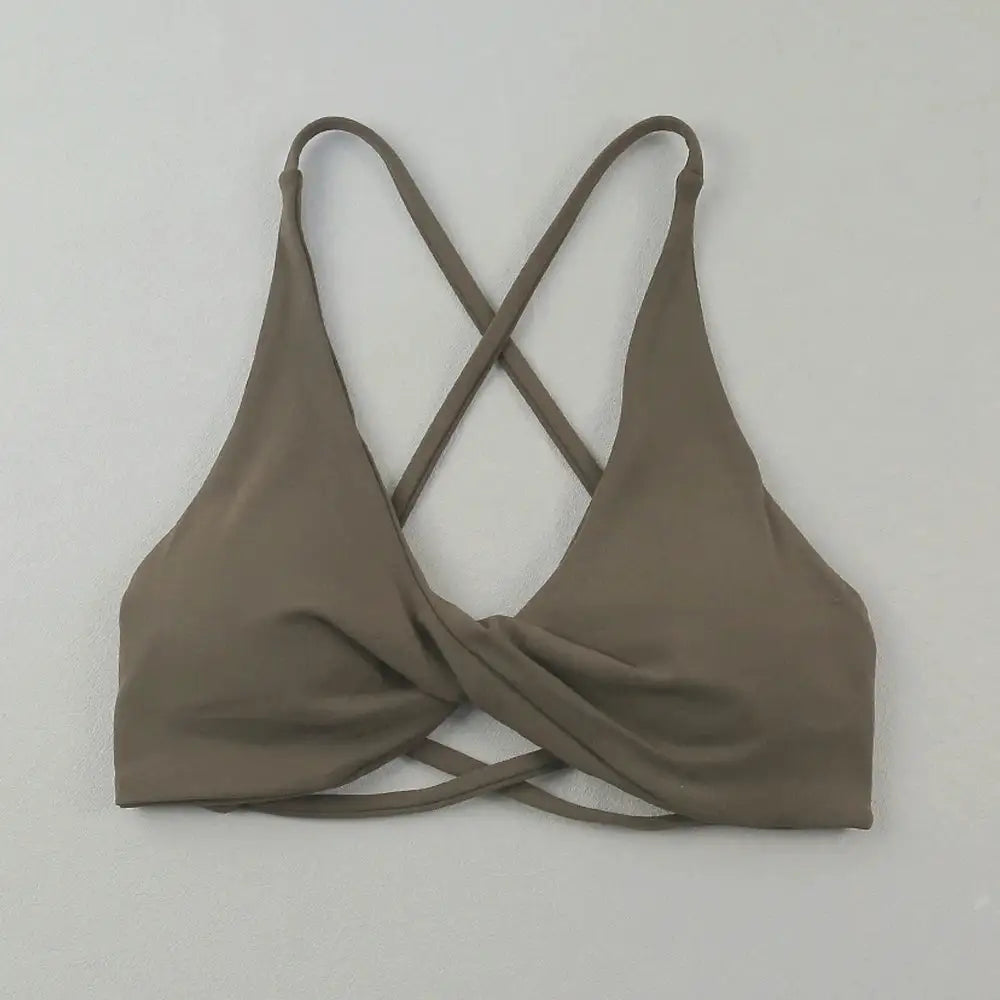 Sexy Slim Shoulder Straps Somfortable High Stretch Sports Underwear Gym Workout Breathable Detachable Yoga Bra