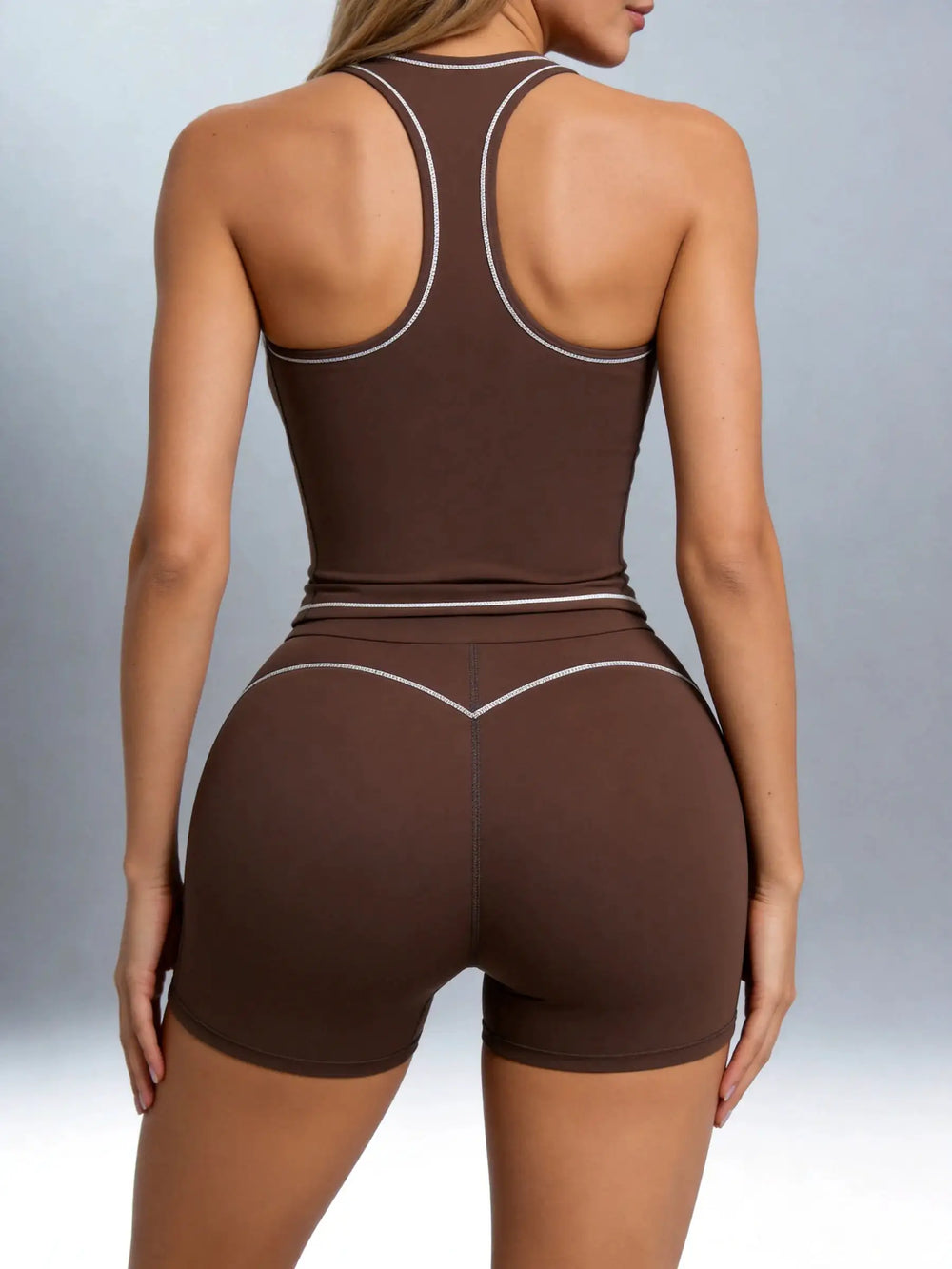 Airila 2-Piece Yoga Set, Racing Vest Yoga Shorts, Outdoor Sports Shorts, Removable Pads, 4-Way Stretch Fitness Shorts