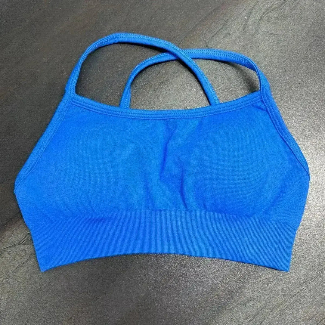 Seamless Backless Sports Bra For Women Medium Support Crop