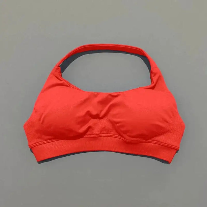 Sports Bra Women Seamless Yoga Halter Bra Top High Support Open Back Bra Fitness Push-up Activewear Workout Gym Underwear