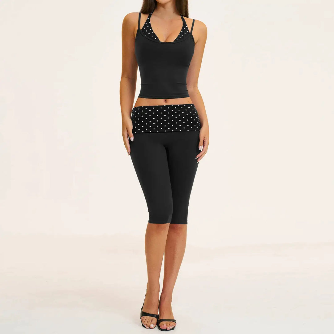 2PCS Stripes Fitness Suit Women&