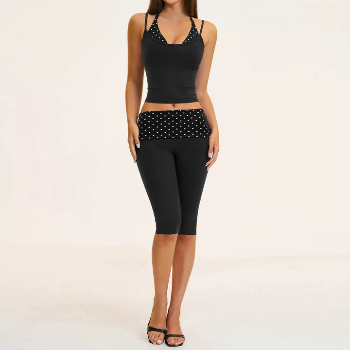 2PCS Stripes Fitness Suit Women&