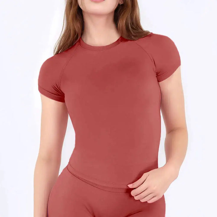 NCLAGEN Sport Shirt Women Fitness Impact Short Sleeve Top Gym Workout Yoga Blouse Quick Dry Breathable Running Tee Versatile Top