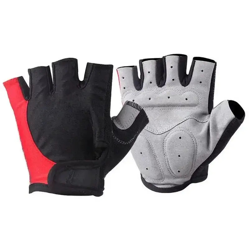 Half Finger Cycling Gloves Unisex Anti Slip Breathable Shock