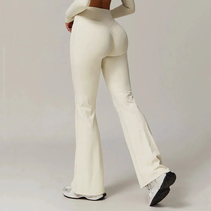 High Waist Wide Leg Pants Leggings Women Tights Fitness Bell-bottoms Yoga Elastic Leggings Push Up Gym Workout Flared Pants