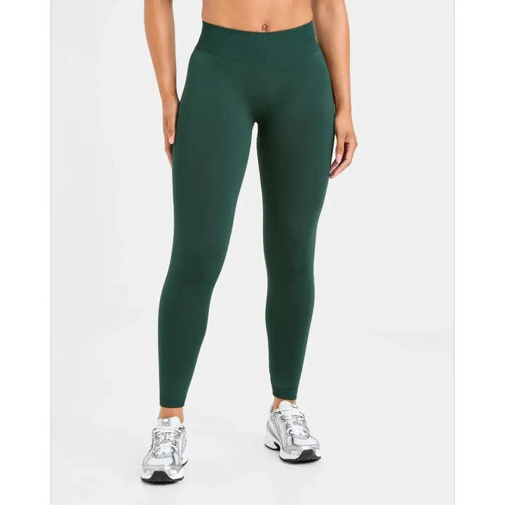 Quick Dry V Neck Sports Bra and Yoga Pants Set for Women, 90% Nylon 10% Spandex Moisture Wicking Two Piece Gym Fitness Workout Outfit, Strappy Crop Top Full Length Activewear for Running Training