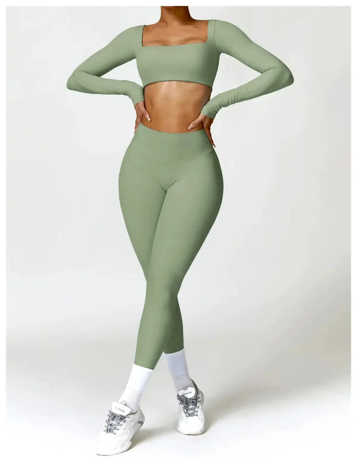Women Yoga Sports Set Quick Dry 2 Piece Gym Outfit