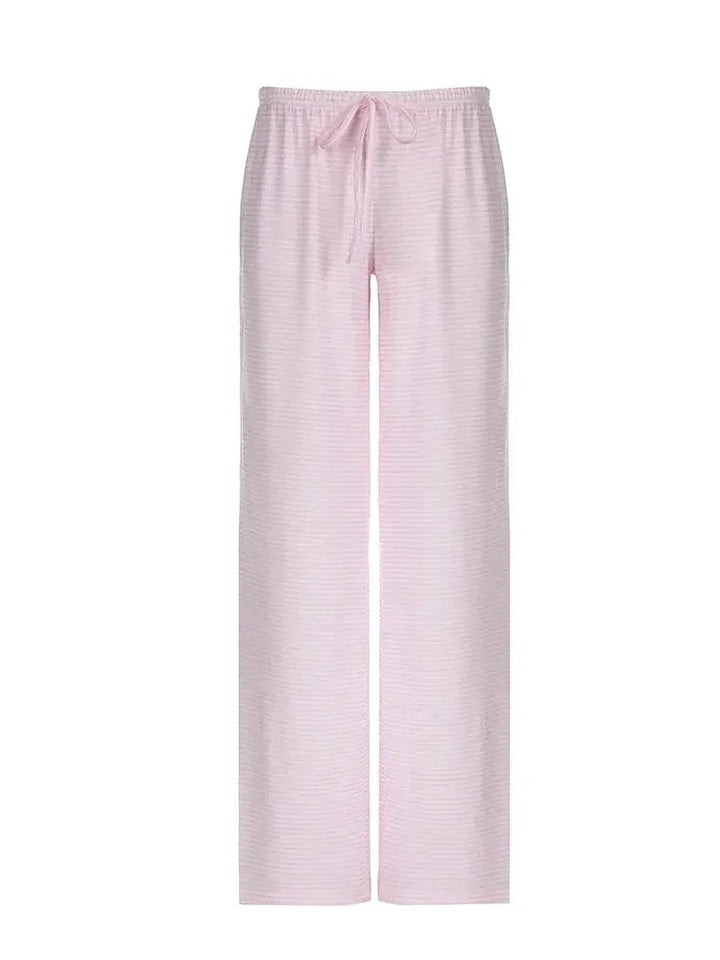 Stripe Drawstring Elastic Low Waist Baggy Sweatpants Women