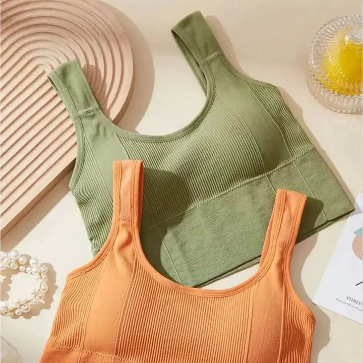 Seamless Crop Tops for Women with Built In Bra Support